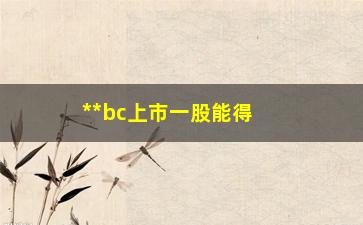 “**bc上市一股能得多少钱，分析**bc上市后的股票市值预测”/