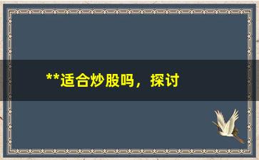 “**适合炒股吗，探讨**投资股市的风险与机会”/