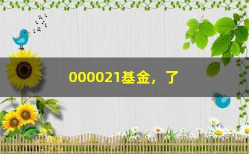 “000021基金，了解基金投资的基本知识”/