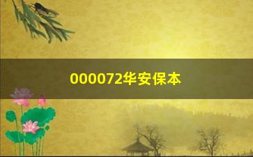 “000072华安保本混合基金（投资者必看的基金分析）”/