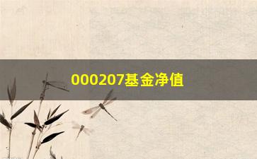 “000207基金净值分析（未来走势预测及投资建议）”/