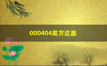 “000404易方达基金的投资步骤和收益分析”/