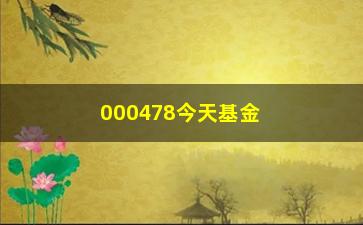 “000478今天基金净值（最新基金净值行情）”/