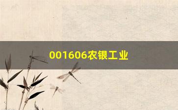 “001606农银工业混合基金的投资步骤和收益率分析”/