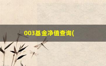 “003基金净值查询(00基金净值查询)”/