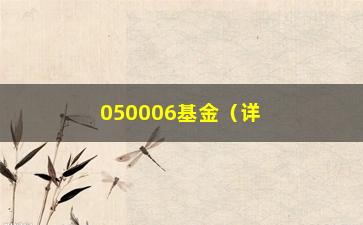 “050006基金（详解该基金的投资步骤和收益情况）”/