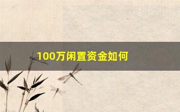 “100万闲置资金如何配置基金(资金闲置)”/