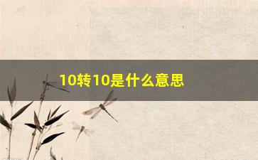 “10转10是什么意思，解释10转10的概念和含义”/