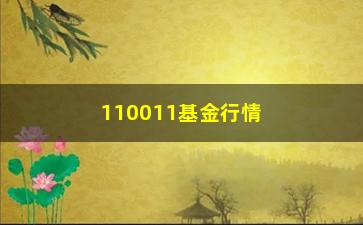 “110011基金行情(110011基金今天最新净值)”/