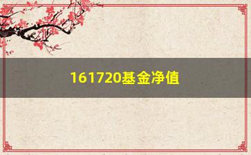 “161720基金净值(161720基金净值查询今天最新净值)”/