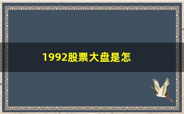 “1992股票大盘是怎么看的(股票大盘怎么看图解)”/