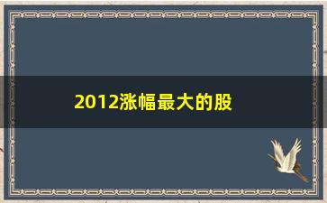 “2012涨幅最大的股票，揭秘当年股市的走势”/