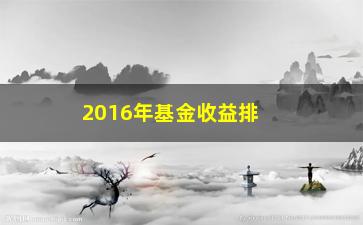 “2016年基金收益排名哪些基金表现突出？”/