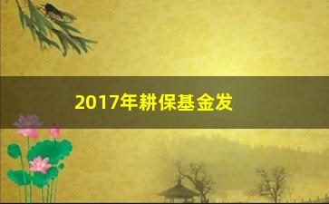 “2017年耕保基金发放情况公布（谁有资格**？如何申请？）”/