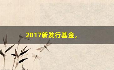 “2017新发行基金，哪些值得投资？（专家为你详细介绍）”/