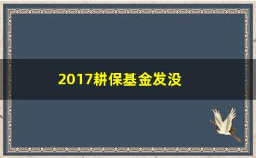 “2017耕保基金发没（农民保险基金的安全运作与管理）”/