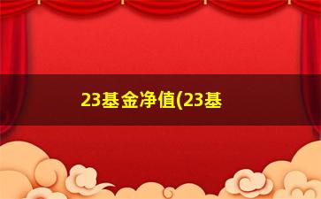 “23基金净值(23基金数米网基金净值)”/