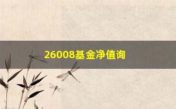 “26008基金净值询(377240基金净值查询)”/