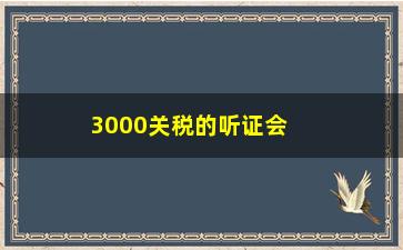 “3000关税的听证会对股票有什么”/