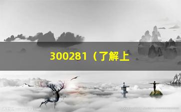 “300281（了解上市公司300281的基本情况）”/