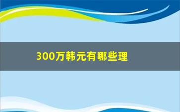 “300万韩元有哪些理财投资方式（教你如何理财投资300万韩元）”/