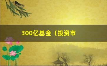 “300亿基金（投资市场的新风向）”/