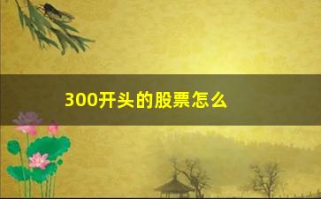 “300开头的股票怎么买不了是什么意思(30开头的是什么股票)”/