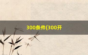 “300条件(300开头的股票开通需要什么条件)”/