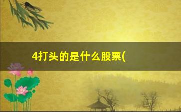 “4打头的是什么股票(300打头的股票是什么股)”/