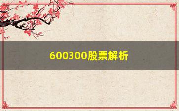 “600300股票解析来点干货”/