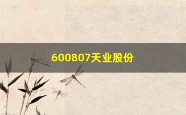 “600807天业股份，公司业绩分析及前景展望”/