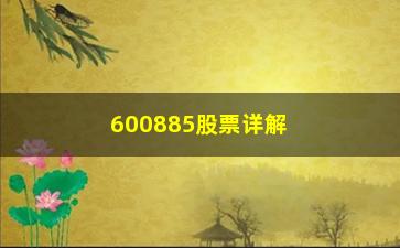 “600885股票详解只专研一个指标”/