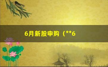 “6月新股申购（**6月份最热门的新股）”/