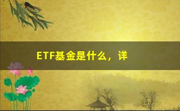 “ETF基金是什么，详解ETF基金的定义和特点”/