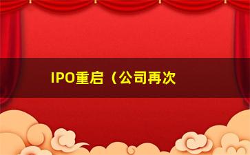 “IPO重启（公司再次申请IPO上市的原因和策略）”/