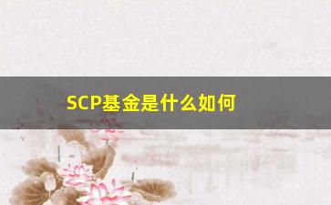 “SCP基金是什么如何投资SCP基金”/