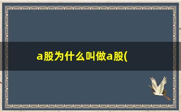 “a股为什么叫做a股(a股”/