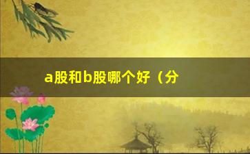 “a股和b股哪个好（分析a股和b股的优缺点）”/