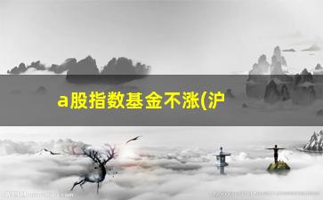 “a股指数基金不涨(沪深300指数基金代码)”/