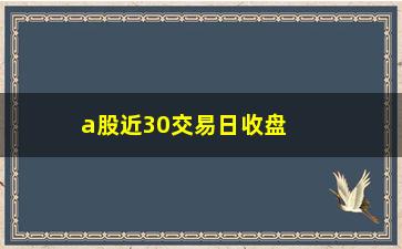 “a股近30交易日收盘指数，分析最近a股市场走势”/