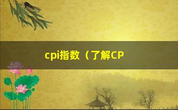 “cpi指数（了解CPI指数的定义和计算方法）”/