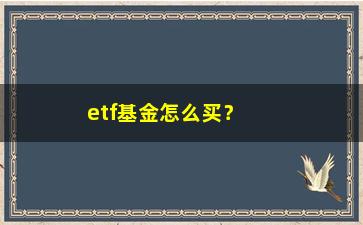 “etf基金怎么买？”/