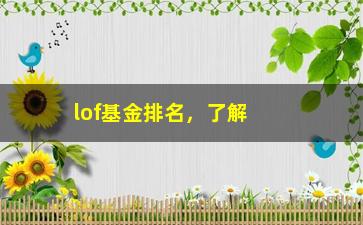 “lof基金排名，了解最新lof基金排名及分析”/