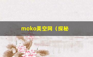 “moko美空网（探秘最火爆的二次元社区）”/