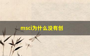 “msci为什么没有创业板股票”/