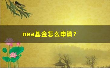 “nea基金怎么申请？”/