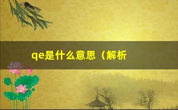 “qe是什么意思（解析qe的含义和用法）”/