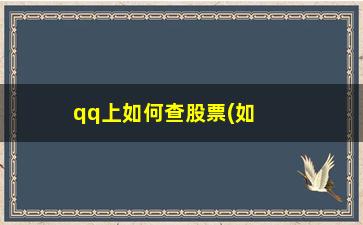 “qq上如何查股票(如何查股票开户时间)”/