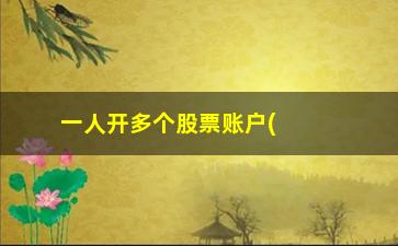 “一人开多个股票账户(一个人能开几个股票账户)”/