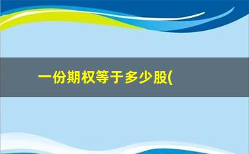 “一份期权等于多少股(期权股上市后怎么计算)”/